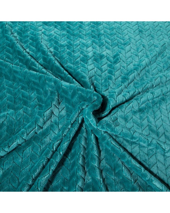 Koc pluszowy 150x200 Cindy ciemnoturkusowy