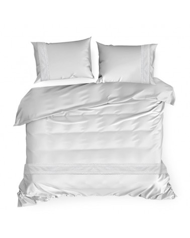 Pościel bawełna 200x220+2x70x80 z koronką Lana 7 biała