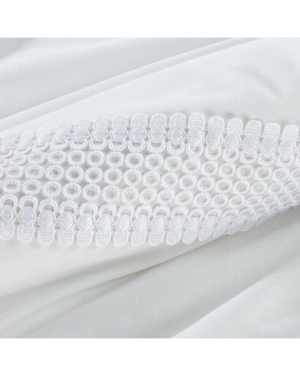 Pościel bawełna 200x220+2x70x80 z koronką Lana 7 biała