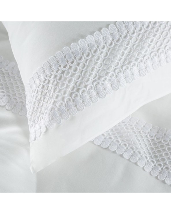 Pościel bawełna 200x220+2x70x80 z koronką Lana 7 biała