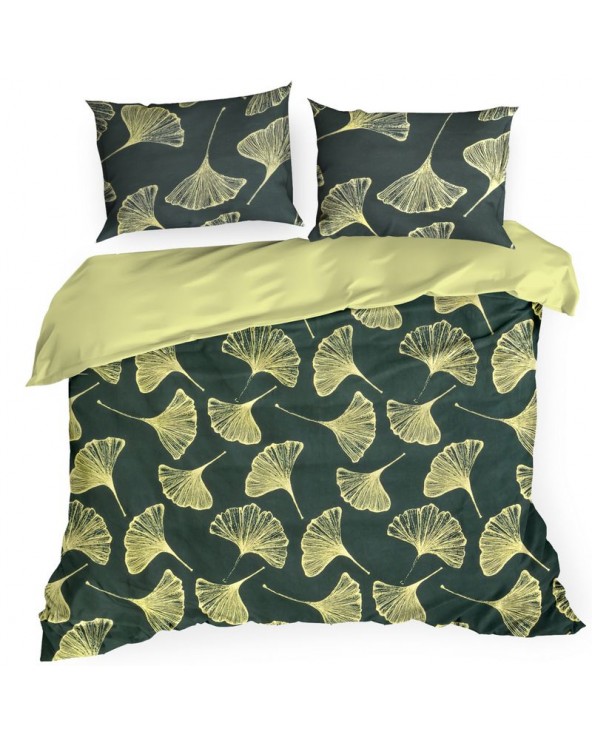 Pościel satyna bawełniana 200x220+2x70x80 Ginko 1