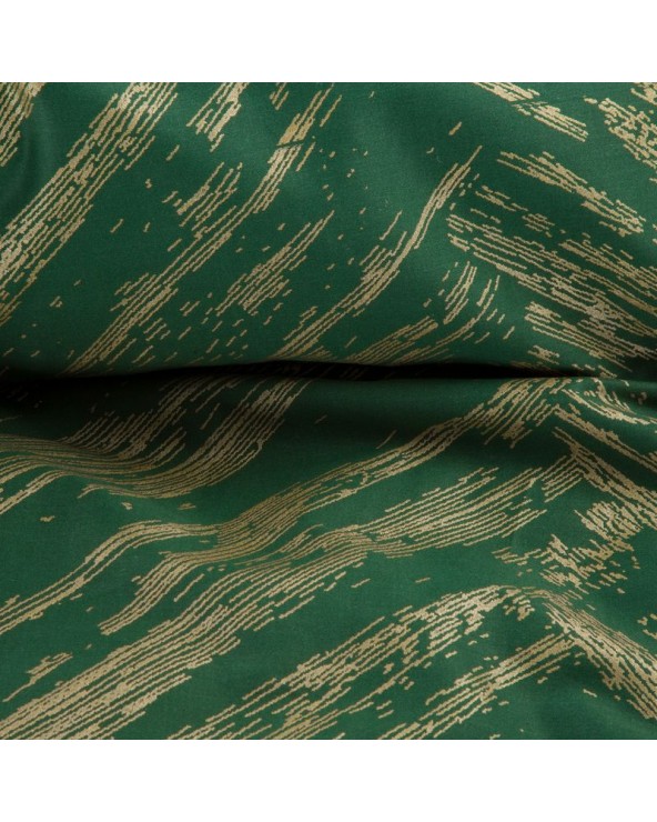 Pościel satyna bawełniana 160x200+2x70x80 Metali 10 zielona
