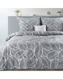 Pościel satyna bawełniana 200x220+2x70x80 Metali 15 stalowa
