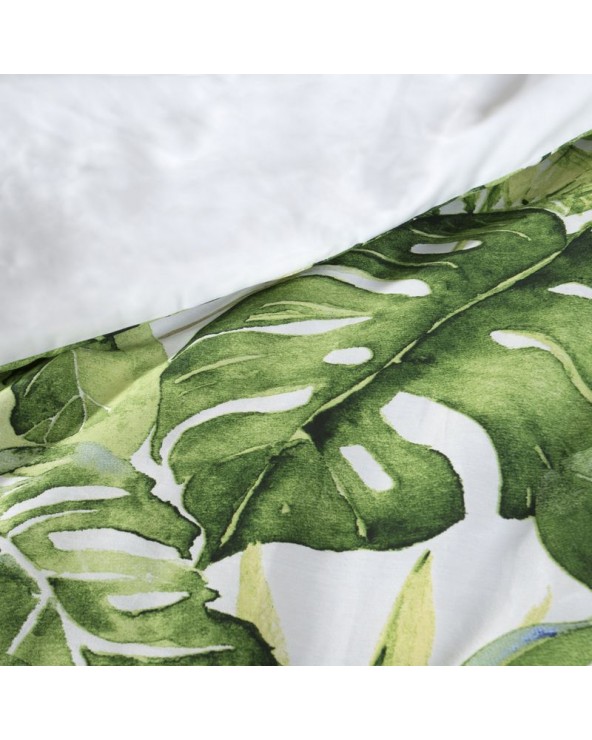 Pościel satyna bawełniana 160x200+2x70x80 Monstera