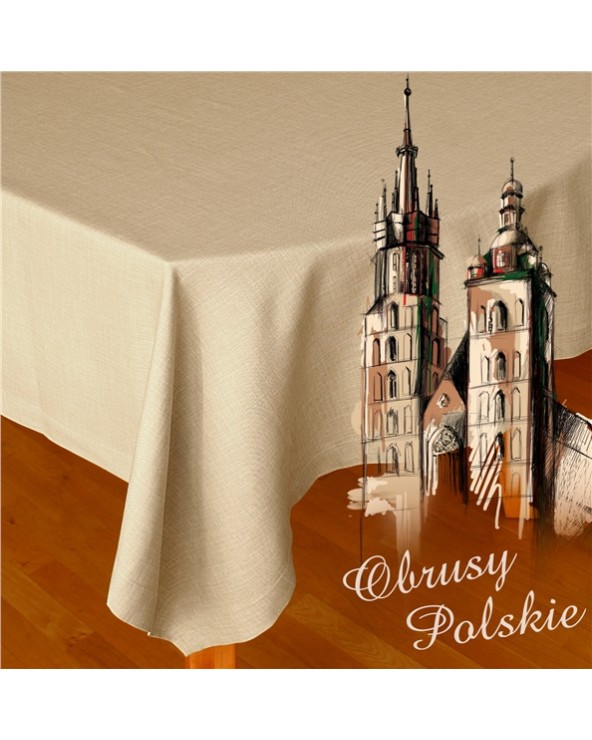 Polski obrus 80x80 jasny len