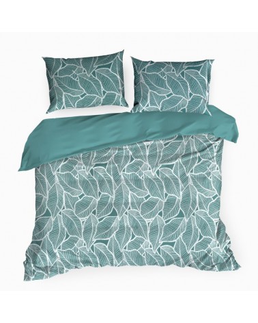 Pościel satyna bawełniana 160x200 + 2x70x80 Metali 18 turkusowa