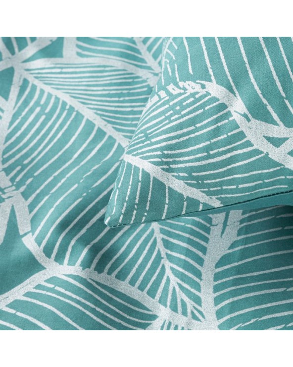 Pościel satyna bawełniana 160x200 + 2x70x80 Metali 18 turkusowa