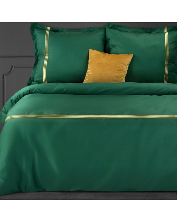 Pościel haftowana 200x220 + 2x70x80 Haft 4 zielona