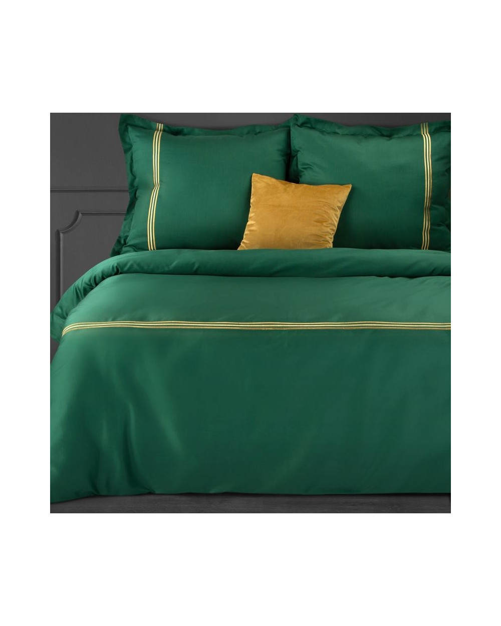 Pościel haftowana 200x220 + 2x70x80 Haft 4 zielona