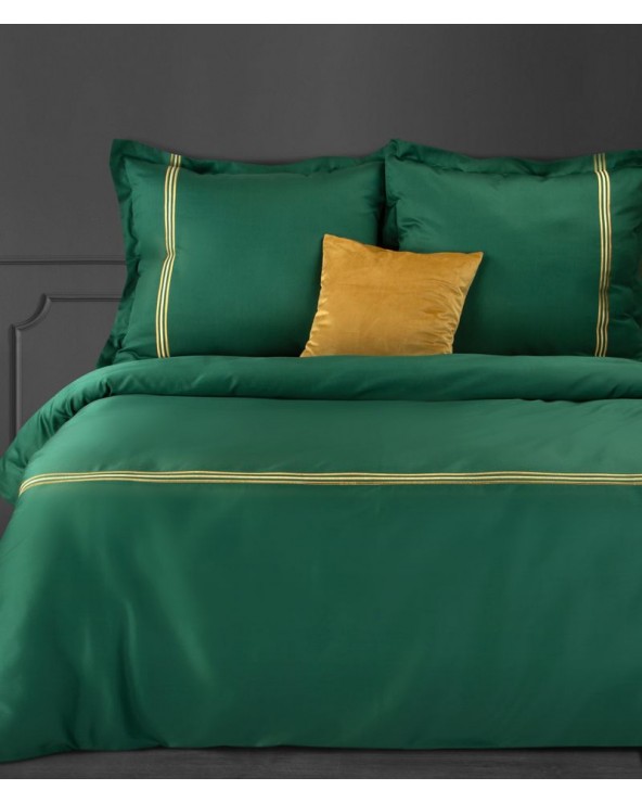 Pościel haftowana 200x220 + 2x70x80 Haft 4 zielona