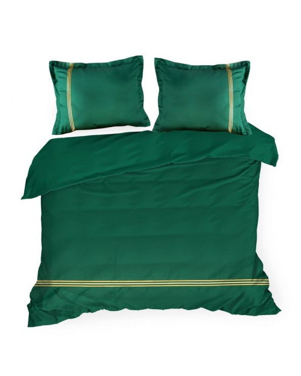 Pościel haftowana 200x220 + 2x70x80 Haft 4 zielona