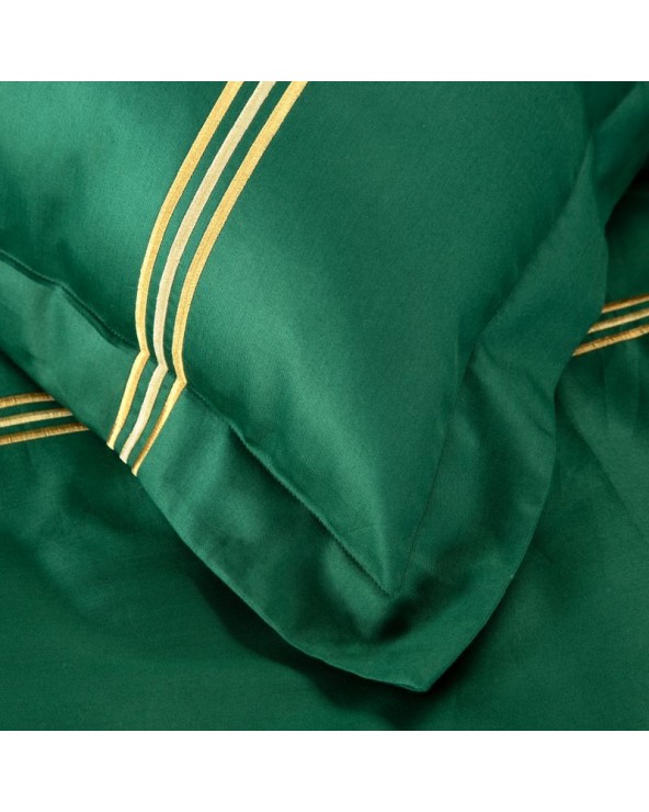 Pościel haftowana 200x220 + 2x70x80 Haft 4 zielona