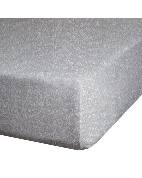 Prześcieradło bawełna frotte 160x200 z gumką srebrne