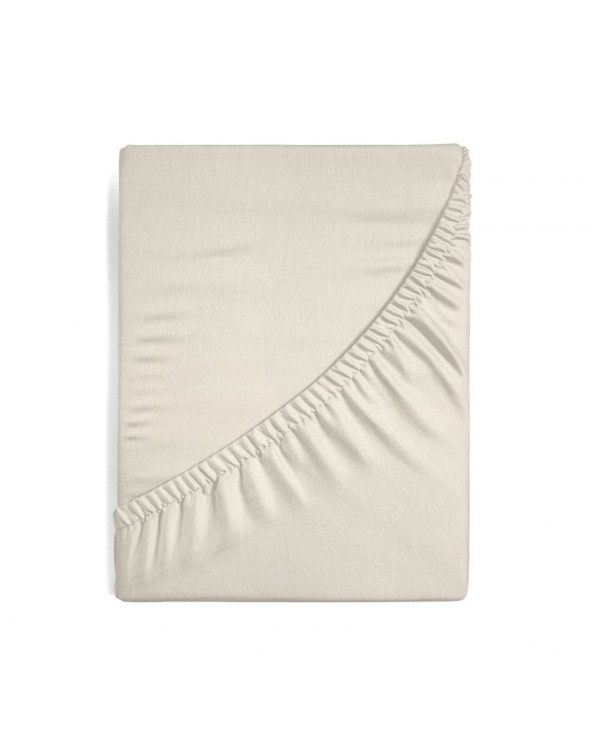 Prześcieradło wysokie bawełna jersey 120x200x25 z gumką beżowe