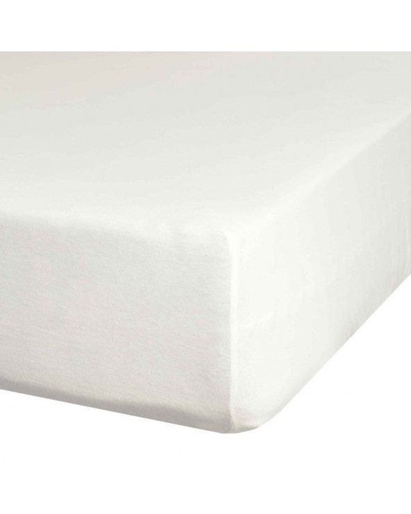Prześcieradło wysokie bawełna jersey plus 120x200x25 z gumką kremowe
