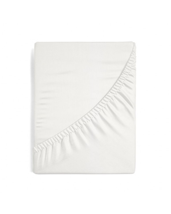 Prześcieradło wysokie bawełna jersey plus 140x200x25 z gumką kremowe