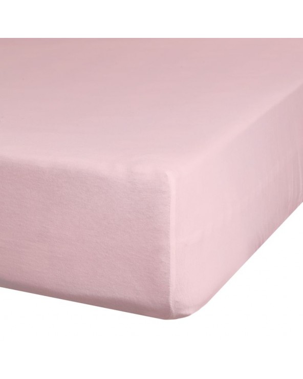 Prześcieradło wysokie bawełna jersey plus 160x200x30 z gumką pudrowe