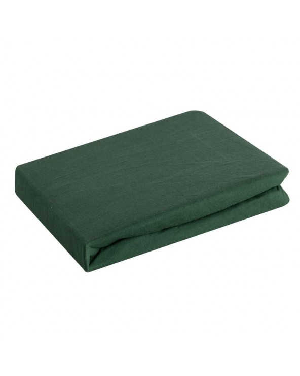 Prześcieradło wysokie bawełna jersey plus 180x200x30 z gumką ciemnozielone