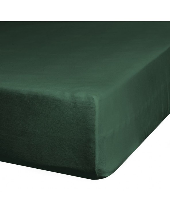 Prześcieradło wysokie bawełna jersey plus 180x200x30 z gumką ciemnozielone