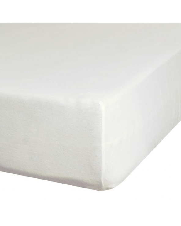 Prześcieradło wysokie bawełna jersey plus 180x200x30 z gumką kremowe