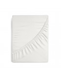 Prześcieradło wysokie bawełna jersey plus 180x200x30 z gumką kremowe