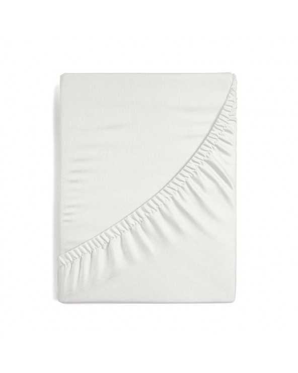 Prześcieradło wysokie bawełna jersey plus 180x200x30 z gumką kremowe