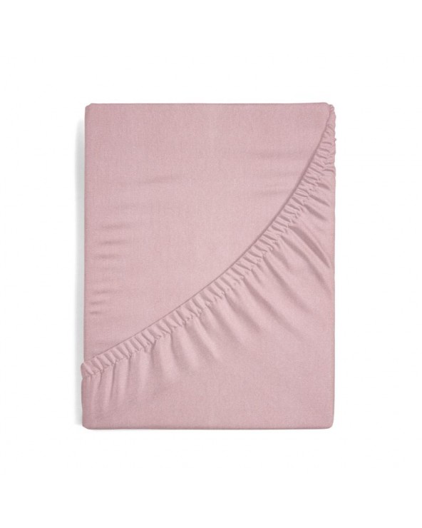 Prześcieradło wysokie bawełna jersey plus 180x200x30 z gumką pudrowe