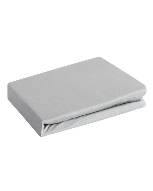 Prześcieradło wysokie bawełna jersey plus 180x200x30 z gumką srebrne