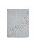 Prześcieradło wysokie bawełna jersey plus 180x200x30 z gumką srebrne