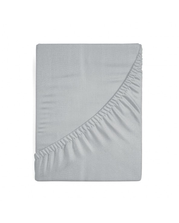 Prześcieradło wysokie bawełna jersey plus 180x200x30 z gumką srebrne