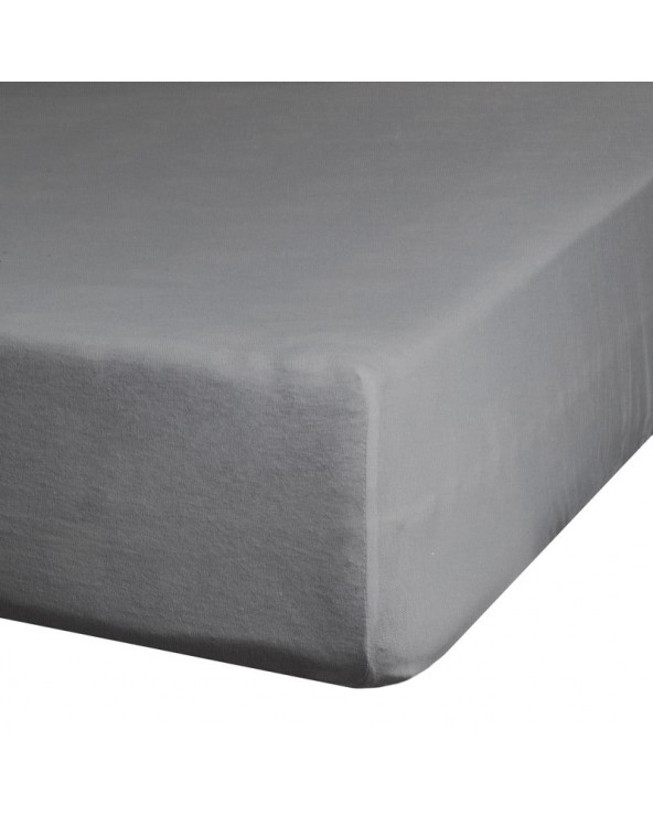 Prześcieradło wysokie bawełna jersey plus 200x220x25 z gumką grafitowe