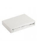 Prześcieradło wysokie bawełna jersey plus 200x220x25 z gumką srebrne