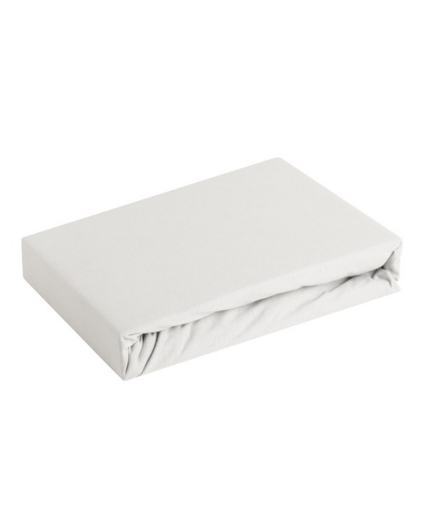 Prześcieradło wysokie bawełna jersey plus 200x220x25 z gumką srebrne