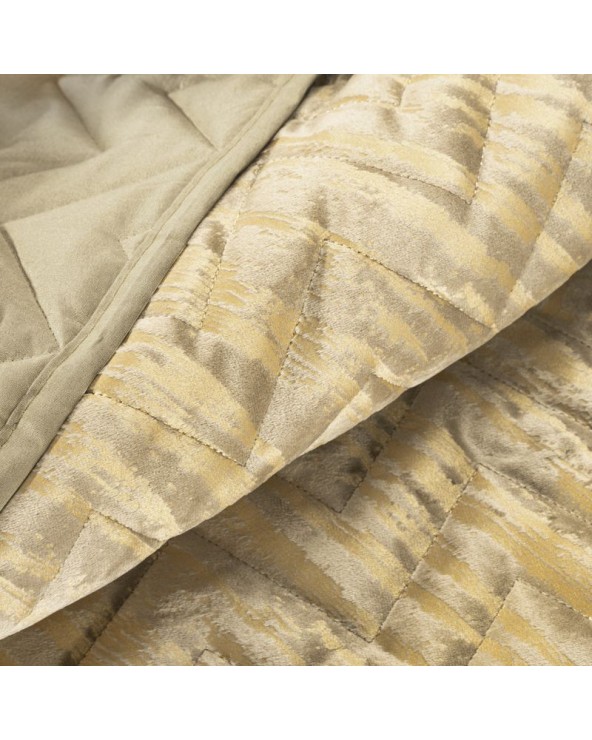 Narzuta velvet 220x240 Agata 1 beżowa/złota