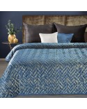 Narzuta velvet 220x240 Agata 1 granatowa/złota