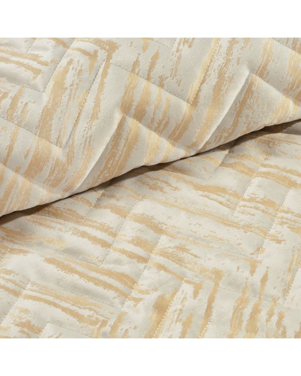 Narzuta velvet 220x240 Agata 1 kremowa/złota