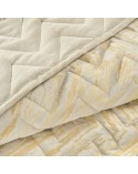 Narzuta velvet 220x240 Agata 1 kremowa/złota