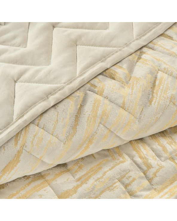 Narzuta velvet 220x240 Agata 1 kremowa/złota