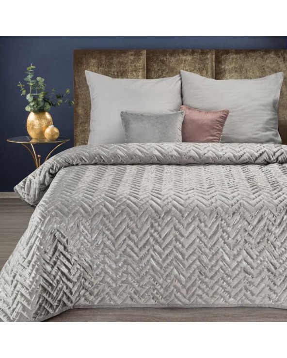 Narzuta velvet 220x240 Agata 1 srebrna