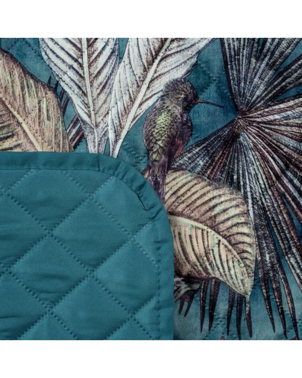 Narzuta velvet 170x210 Ara 1 turkusowa/popielata