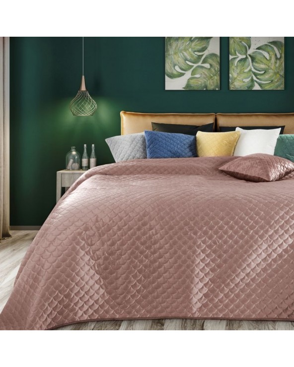 Narzuta velvet 230x260 Ariel pudrowa