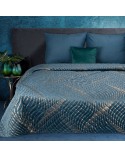 Narzuta velvet 230x260 Blanca 1 granatowa/złota