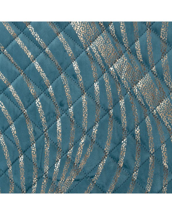 Narzuta velvet 220x240 Blanca 2 turkusowa/złota