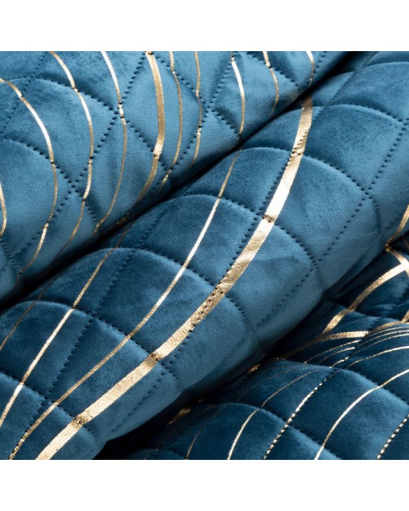 Narzuta velvet 170x210 Blanca 3 granatowa/złota