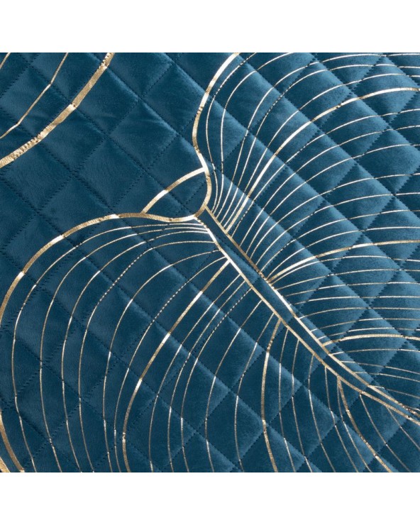Narzuta velvet 220x240 Blanca 3 granatowa/złota