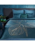 Narzuta velvet 170x210 Blanca 4 turkusowa/złota
