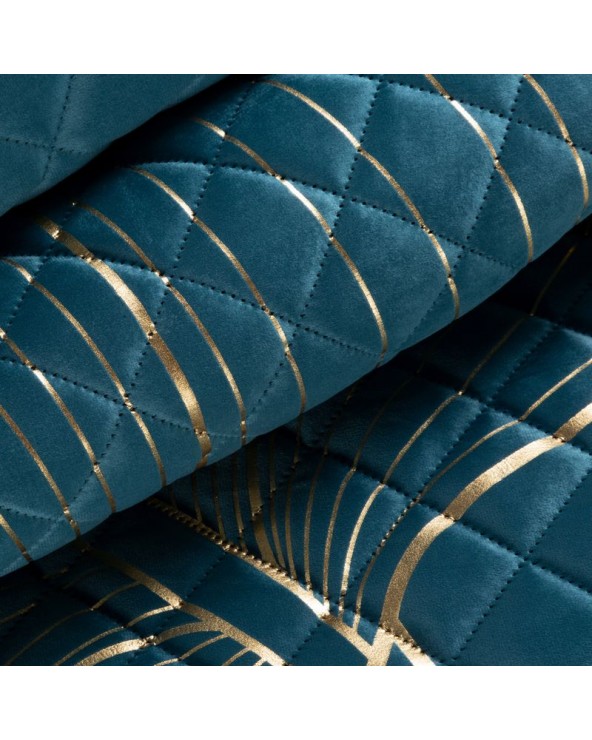 Narzuta velvet 220x240 Blanca 4 turkusowa/złota