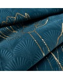 Narzuta velvet 170x210 Lotos 2 turkusowa/złota