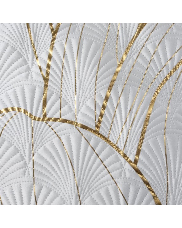Narzuta velvet 170x210 Lotos 3 biała/złota