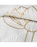 Narzuta velvet 170x210 Lotos 3 biała/złota